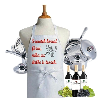 Szeretek borral főzni  kötény
