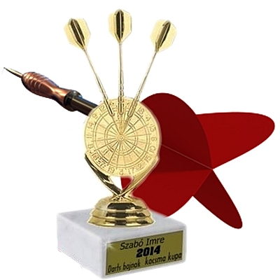 Darts bajnoknak járó díj egyedi felirattal