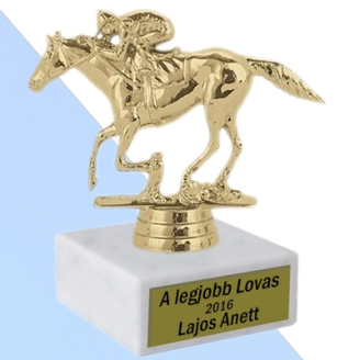 Lovas szobor egyedi gravírozással