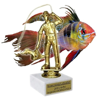 Horgász-díj egyedi felirattal